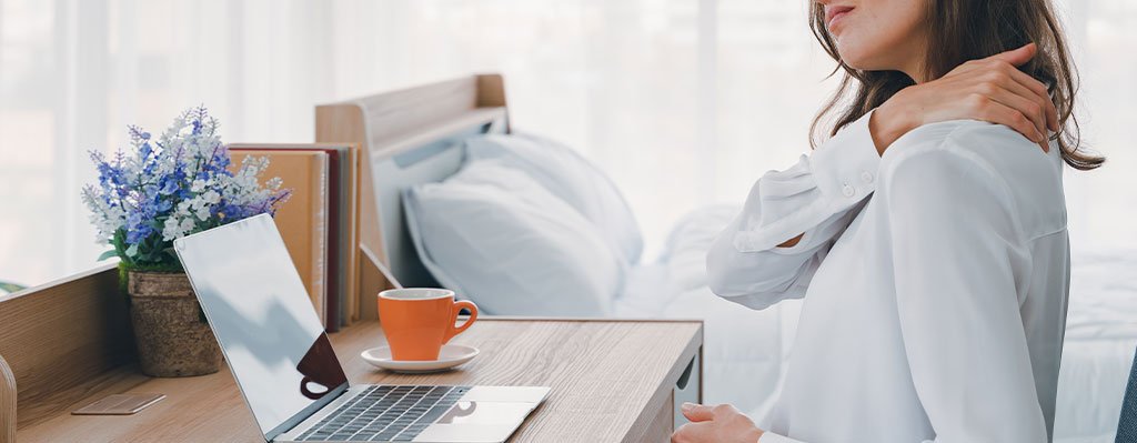 Neck pain because of working and sitting at computer all day